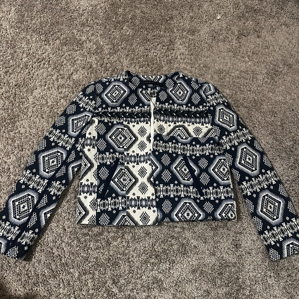 Endless Rose Navy And White Patterned Jacket - image 2